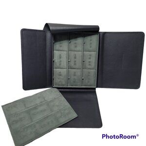 Ronald Abram Leather Jewelry Case Travel Carrying Empty Fold Out Magnetic Close